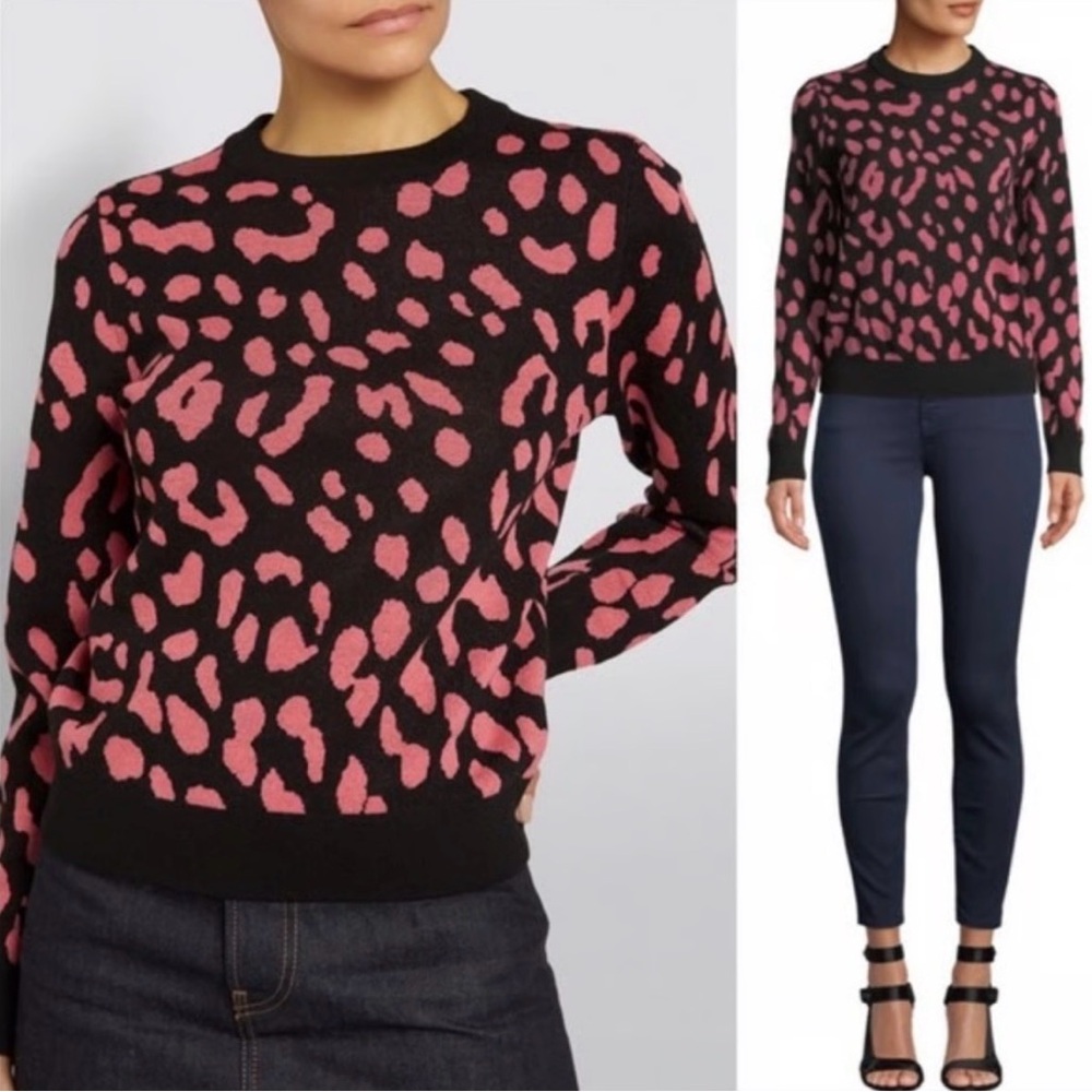 Alice + Olivia Pink  Leopard Print Sweater